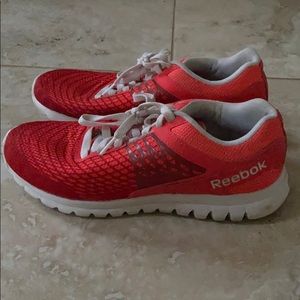 Reebok red running shoes